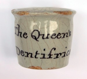 This early tin-glaze Delftware pot dates to circa 1770 and was possibly used by Jacob Hemet, Dentist to Queen Anne and George II. The pot is rare and valued at £1,500 ($2,268). Photo Bob Houghton